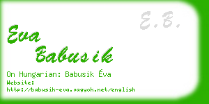eva babusik business card