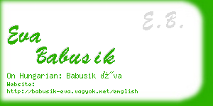 eva babusik business card